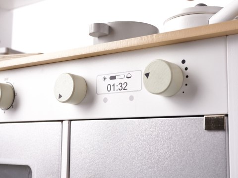 Kuchnia dla dzieci drewniana MDF MODERN CLASSIC akcesoria 82cm szara