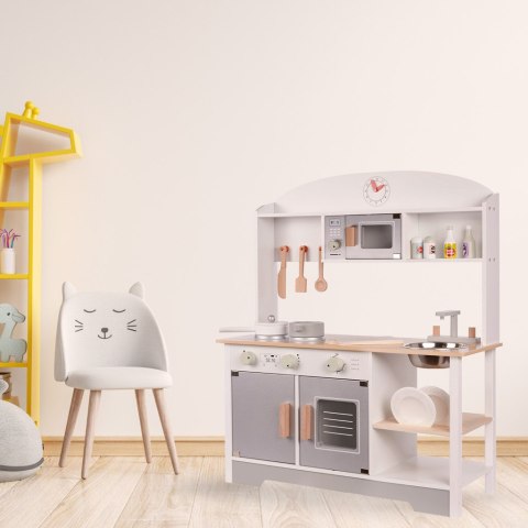 Kuchnia dla dzieci drewniana MDF MODERN CLASSIC akcesoria 82cm szara
