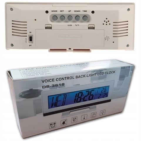 Budzik elektroniczny cyfrowy z wyświetlaczem termometr data alarm zegarek