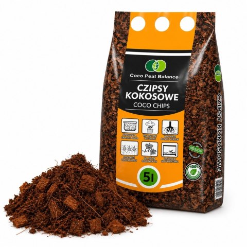 Chipsy Kokosowe 5L BIOVITA Podłoże Naturalne Coco Chips do Roślin Storczyków