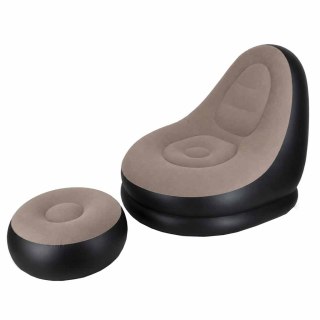 Fotel z podnóżkiem wypoczynkowy dmuchany sofa pufa pompka zestaw 2w1