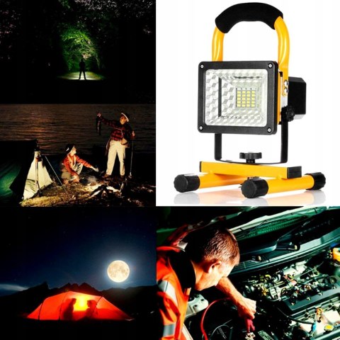 HALOGEN LAMPA ROBOCZA PRZENOŚNA MOCNY NAŚWIETLACZ BUDOWLANY AKUMULATOR 50W