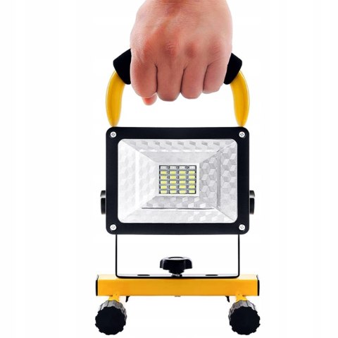 HALOGEN LAMPA ROBOCZA PRZENOŚNA MOCNY NAŚWIETLACZ BUDOWLANY AKUMULATOR 50W