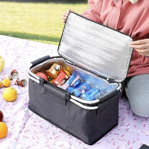 Kosz Koszyk termiczny składany 30L torba piknikowa wodoodporna