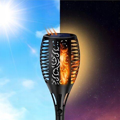 LAMPA SOLARNA OGRODOWA POCHODNIA LAMPKI SOLARNE DO OGRODU LED