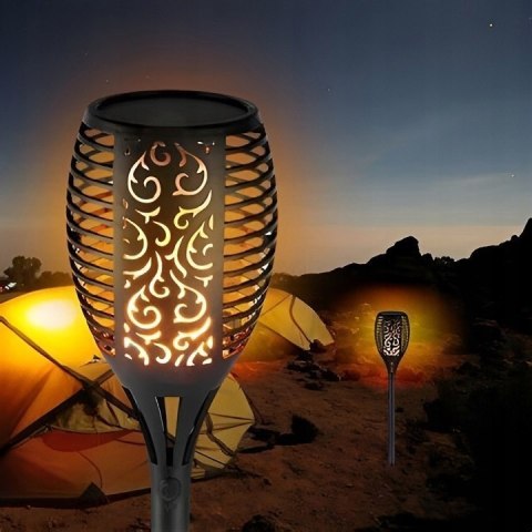 LAMPA SOLARNA OGRODOWA POCHODNIA LAMPKI SOLARNE DO OGRODU LED