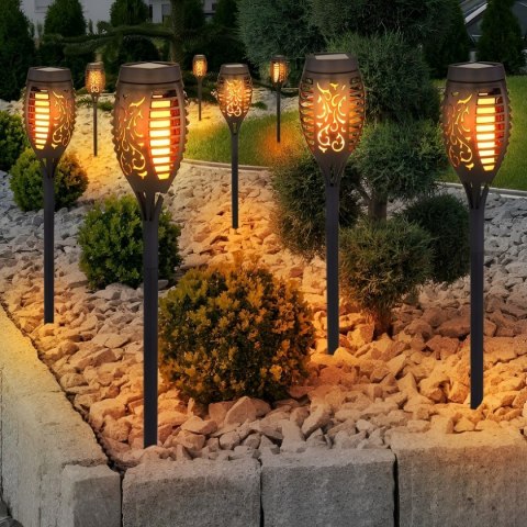 LAMPA SOLARNA OGRODOWA POCHODNIA LAMPKI SOLARNE DO OGRODU LED