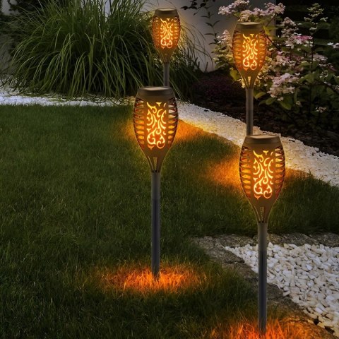 LAMPA SOLARNA OGRODOWA POCHODNIA LAMPKI SOLARNE DO OGRODU LED