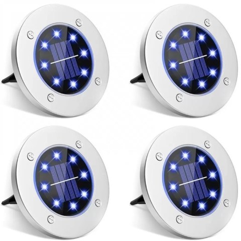 Lampki ogrodowe solar dysk rgb 8 led