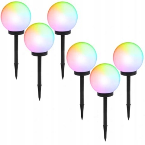 Lampki ogrodowe solar wbijana kula rgb 10 cm