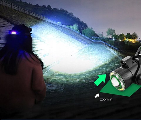Latarka czołowa 1 led nowa ring