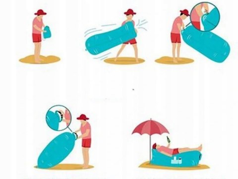 Leżak dmuchany Lazy Bag bez pompki - sofa powietrzna na plażę i camping