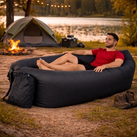 Leżak dmuchany Lazy Bag bez pompki - sofa powietrzna na plażę i camping