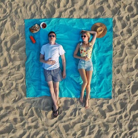 Mata plażowa koc na piknik biwak plaże siatka 200x150