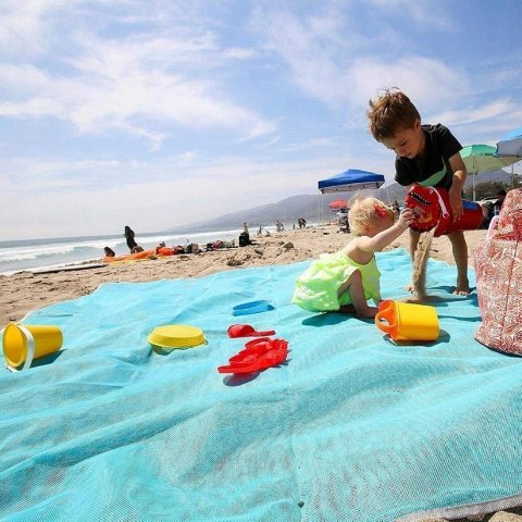 Mata plażowa koc na piknik biwak plaże siatka 200x150