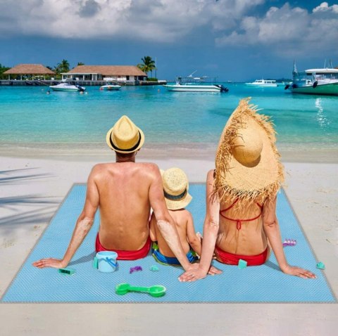 Mata plażowa koc na piknik biwak plaże siatka 200x150