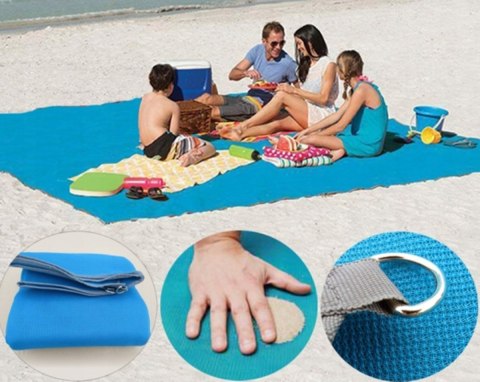 Mata plażowa koc na piknik biwak plaże siatka 200x150