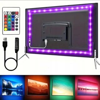 Taśma led 1m tv rgb + pilot