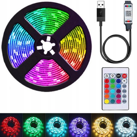 Taśma led 1m tv rgb + pilot