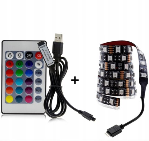 Taśma led 1m tv rgb + pilot