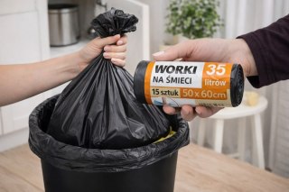 WORKI NA ŚMIECI 35L 15SZT