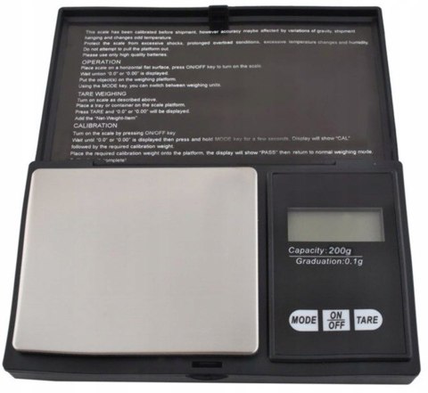 Waga jubilerska 200g x 0,01g czarna prof.