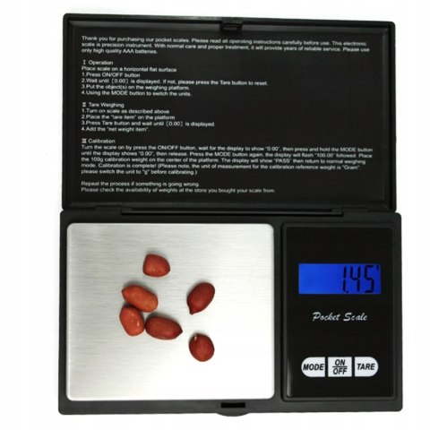 Waga jubilerska 500g x 0,01g czarna prof.