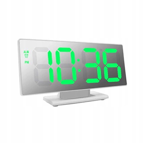 Zegar budzik led lustro