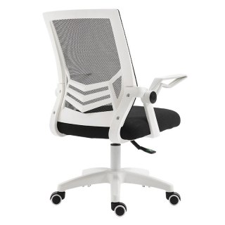 Ergonomiczny obrotowy fotel biurowy, krzesło z siatki- biało/czarny