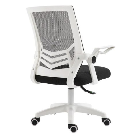 Ergonomiczny obrotowy fotel biurowy, krzesło z siatki- biało/czarny