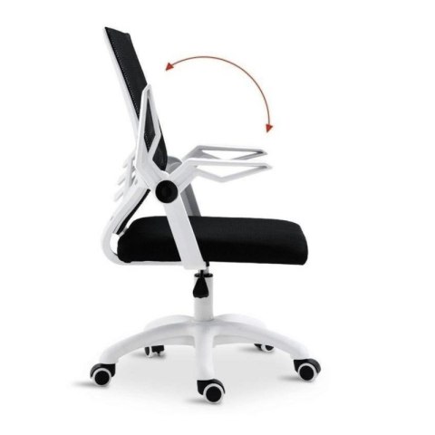 Ergonomiczny obrotowy fotel biurowy, krzesło z siatki- biało/czarny