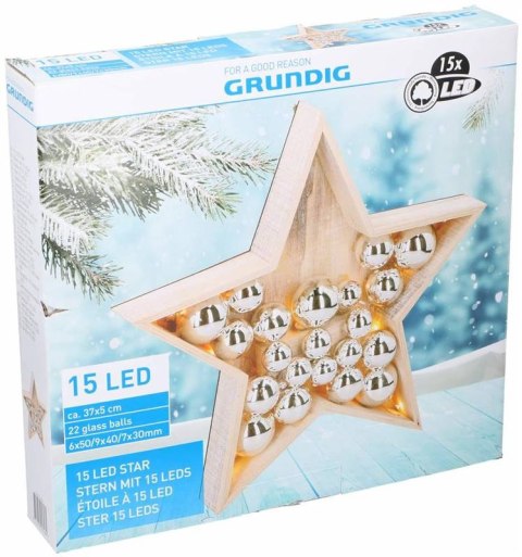 Gwiazda świąteczna 15 LED wysokość 36cm