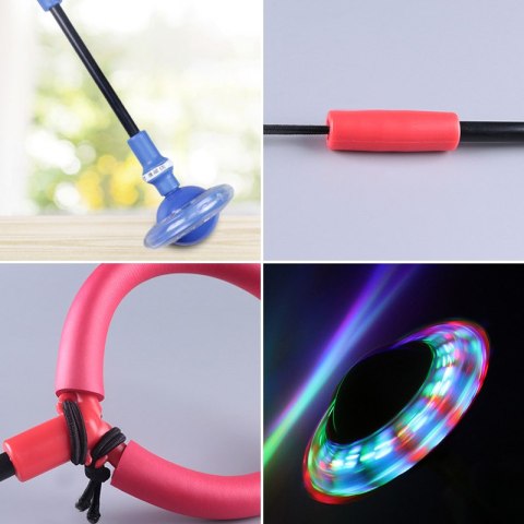 Hula hop skakanka na nogę składana dla dzieci z Diodami LED, niebieska