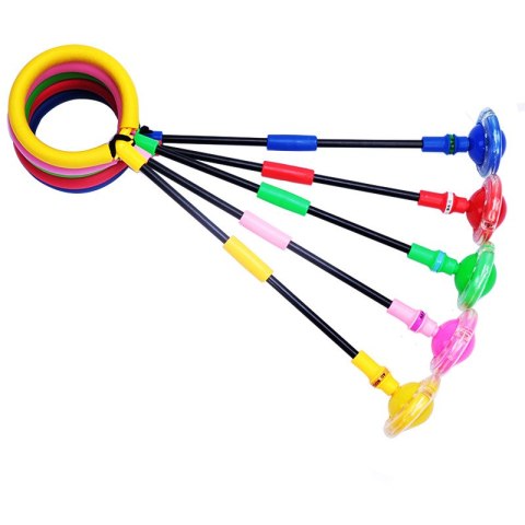 Hula hop skakanka na nogę składana dla dzieci z Diodami LED, żółta
