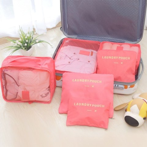 Zestaw organizerów podróżnych do walizki i szafy (6szt) - ciemnoniebieski