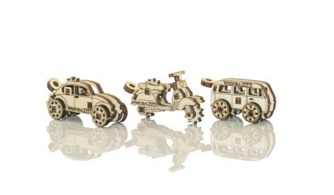 Drewniane Puzzle 3D - Zabytkowe Samochody i Motor