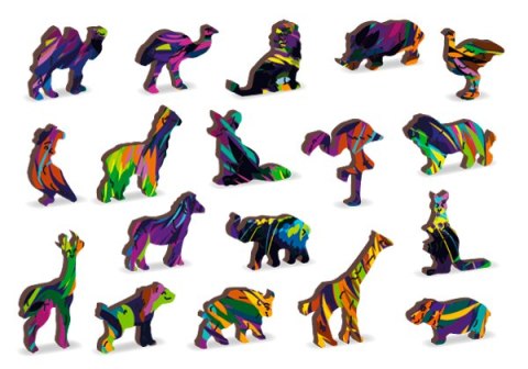 Drewniane Puzzle z figurkami - Tęczowy kot rozm. L, 274 elementów