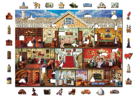 Drewniane Puzzle z figurkami - Wiktoriańska Rezydencja, 750 elementów