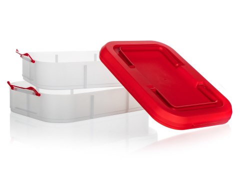 Party box pojemnik na ciasto CULINARIA 40 x 28 x 17,8 cm, czerwona pokrywa