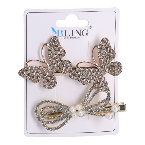 Spinki, wsuwki do włosów BLING 2 szt. - złota, typ VI