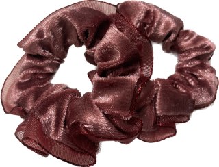 Welurowa gumka do włosów scrunchie BLING 2szt. - z koronką, brudny róż