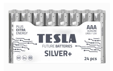 BATERIA ALKALICZNA TESLA SILVER+ LR03 F24 1.5V 24 SZTUKI