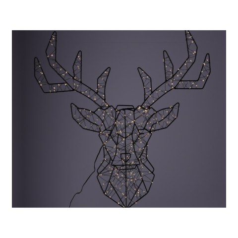 Dekoracja świąteczna LED - Głowa Renifera 53x51 cm, ciepła biel, IP44, zasilacz 230 V