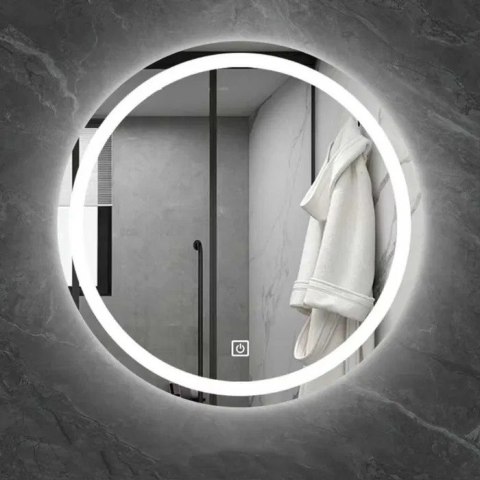 Lustro Z Oświetleniem LED Do Zawieszenia Włącznik Dotykowy 80 Cm