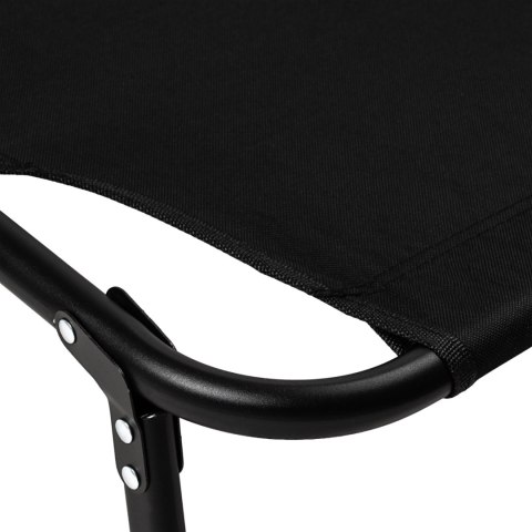 Składane łóżko turystyczne BIZNESOWE, polowe, kanadyjka PREMIUM 200x68 cm- kolor czarno-szary