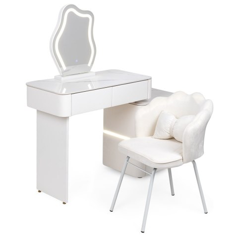 Toaletka kosmetyczna LED/ Komplet mebli blat 100 cm- Lilia - kolor biały