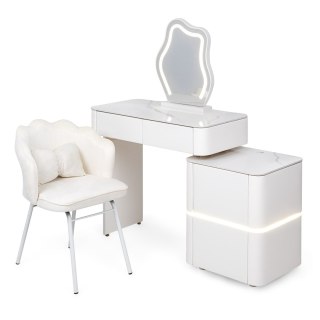 Toaletka kosmetyczna LED/ Komplet mebli blat 80 cm- Lilia - kolor biały