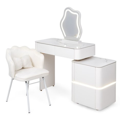 Toaletka kosmetyczna LED/ Komplet mebli blat 80 cm- Lilia - kolor biały