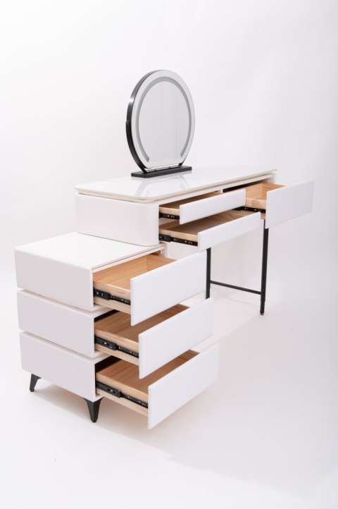 Toaletka kosmetyczna LED Marmurek/ Komplet mebli blat 80 cm Ana - kolor biały