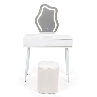 Toaletka kosmetyczna w Stylu Francuskim / komplet mebli blat 80 cm - kolor biały